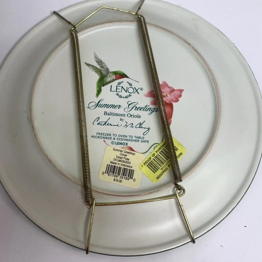 Lenox Summer Greetings Baltimore Oriole Salad Plate Catherine McClung 8 inch